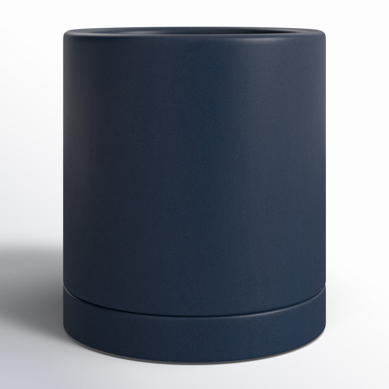 Pot de fleurs en céramique Carlotta, Bleu foncé, H 4,75 po x l 4,25 po x P 4,25 po