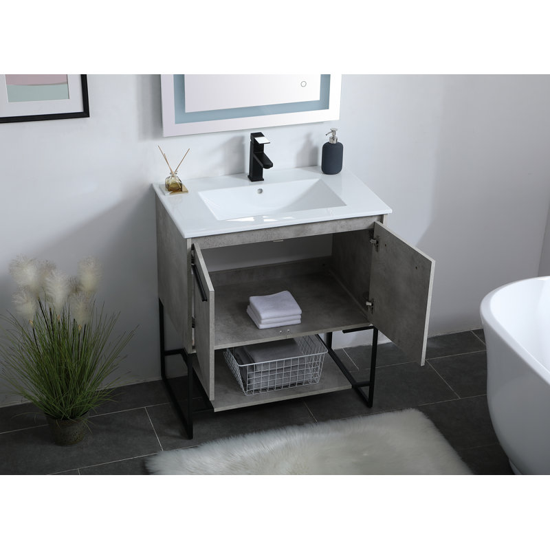 Ensemble de meuble-lavabo simple 30 po Gerard, Gris béton
