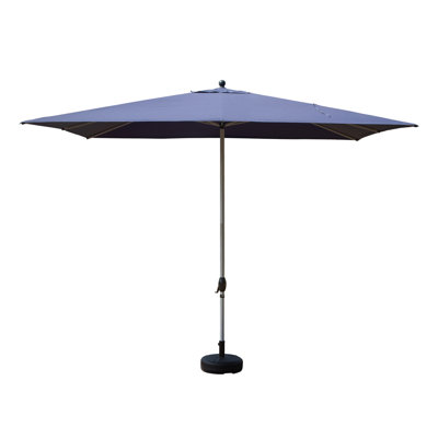 Parasol de patio rectangulaire avec manivelle - Parasol de marché extérieur bleu marine, cadre en aluminium résistant aux rayons UV pour le jardin et la terrasse