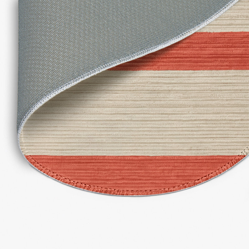 Tapis intérieur / extérieur beige HorizontalStripes, Rond 5 pi