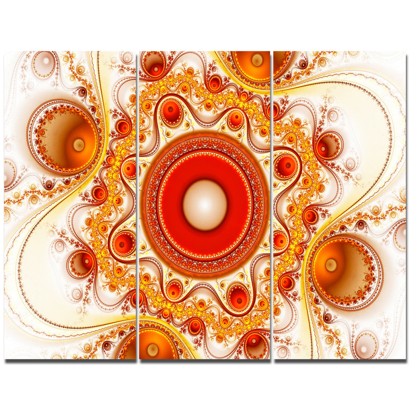 36" x 28" Orange and Red Abstract Canvas Art