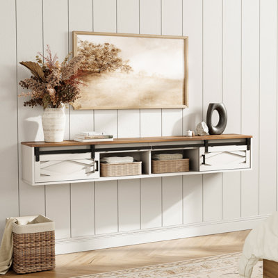 Abigeal Floating TV Stand for TVs up to 80" with Sliding Barn Door