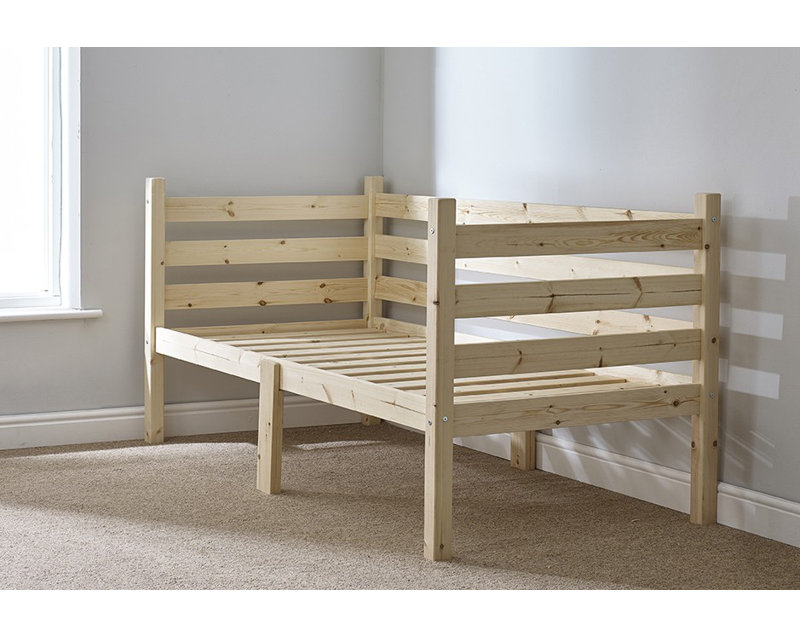 98 x 202cm Solid Wood Daybed with Trundle, No Storage