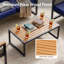 Canapé de patio droit pour 4 personnes avec coussin résistant aux intempéries-411583815