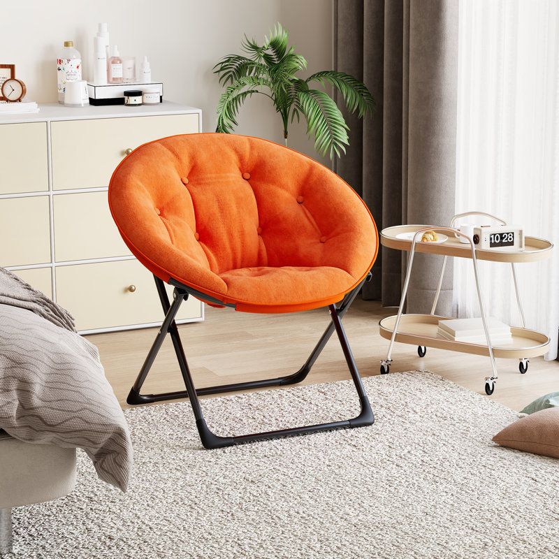Upholstered Accent Chair, Black, Orange