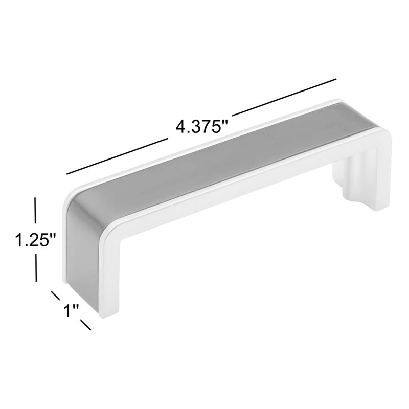 Poignée barre 4 po Fusion, Noir mat / nickel satiné, 4''