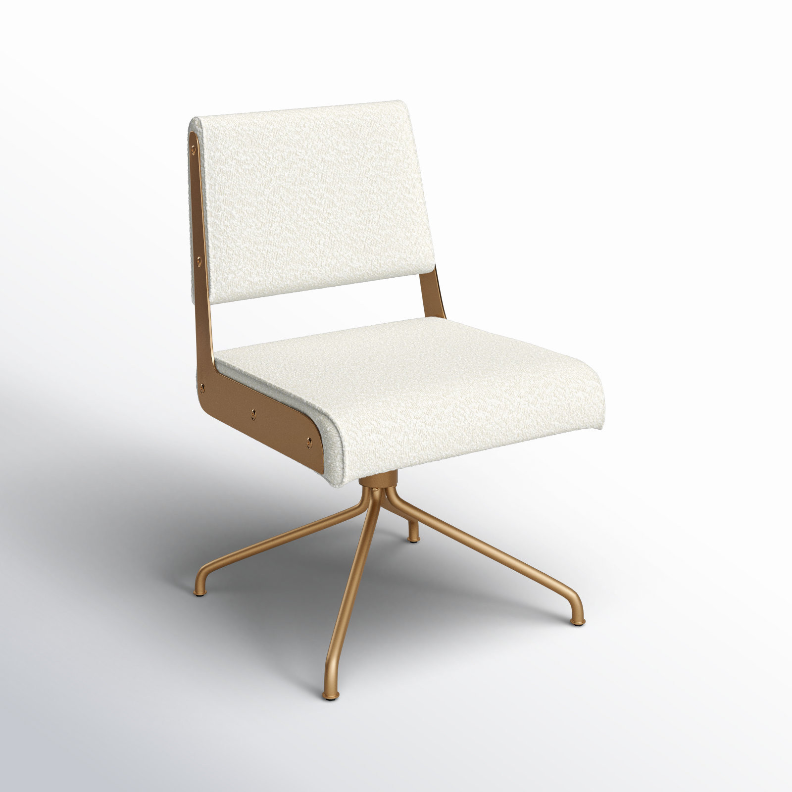 Bowerman Swivel Office Chair, Gold, Ivory
