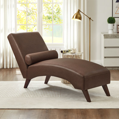 Technical Leather Chaise Lounge With Foam Filling
