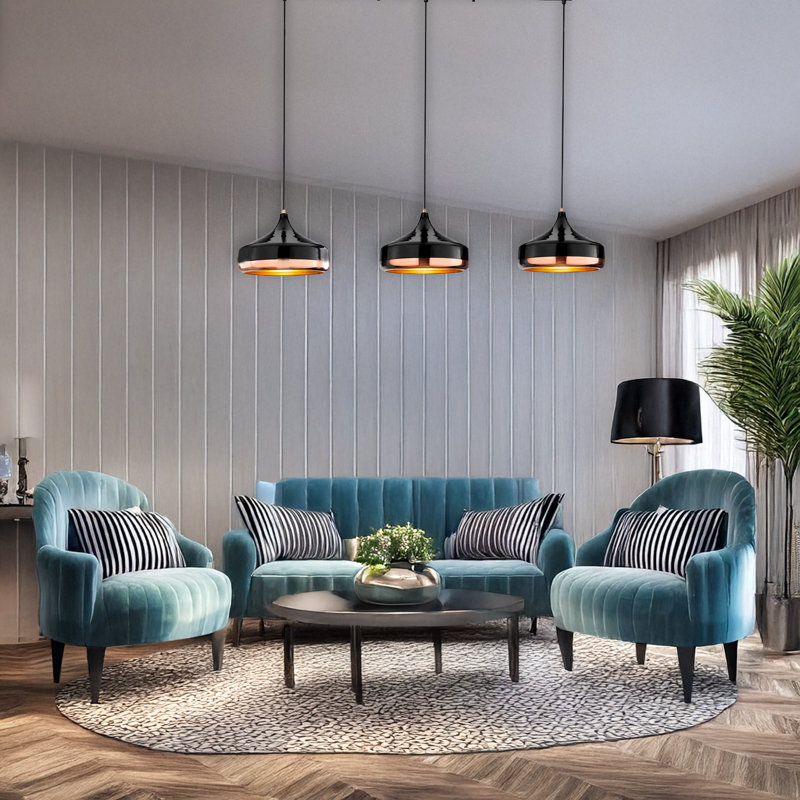 3 Lights Dome Wide Kitchen Island Pendant