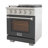KUCHT Professional 30 in. 4.2 cu. ft. Propane Gas Range and Convection Oven in Cement Gray with True Simmer Burners-97805567-97805566