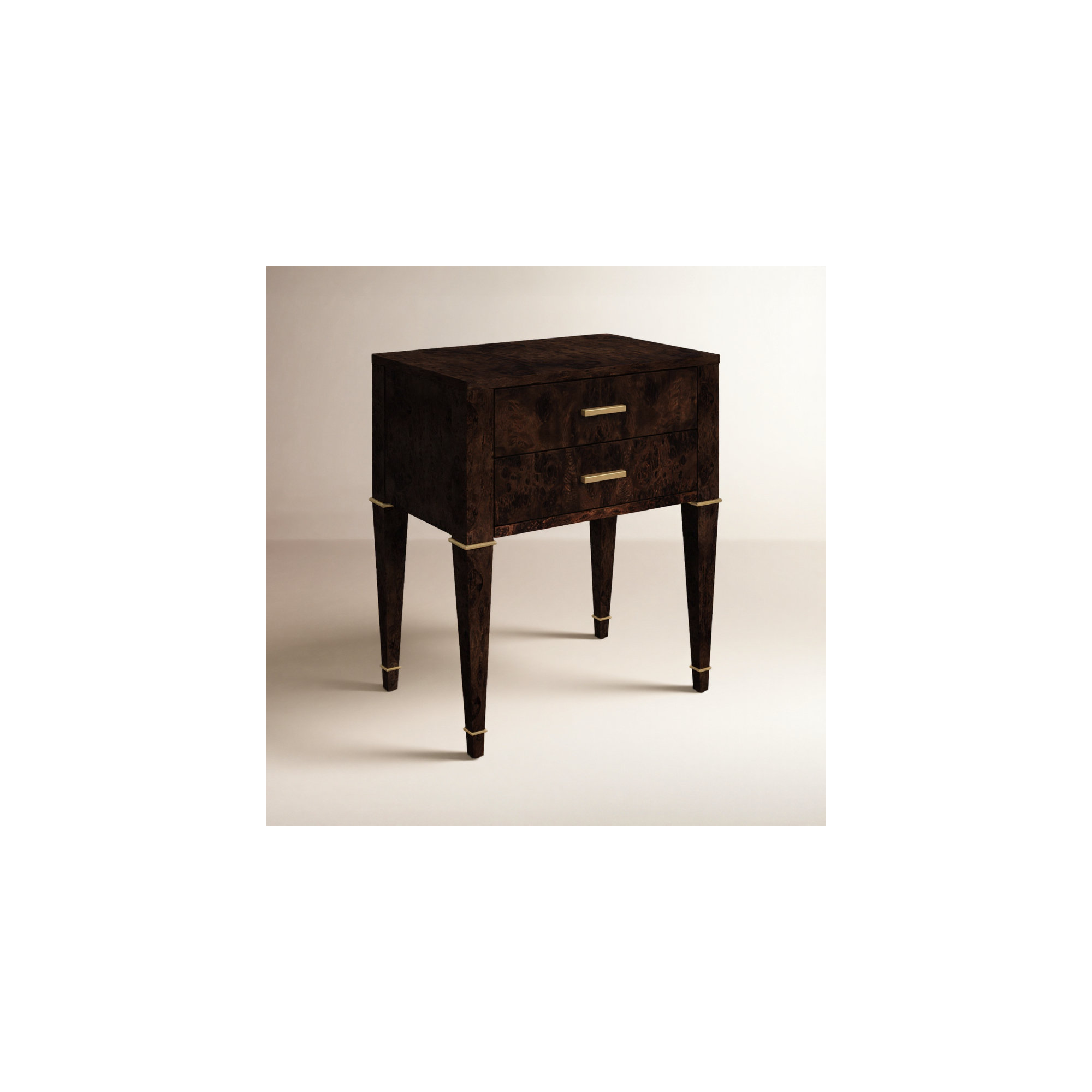 Mazekine 2 - Drawer Nightstand, Dark Burl