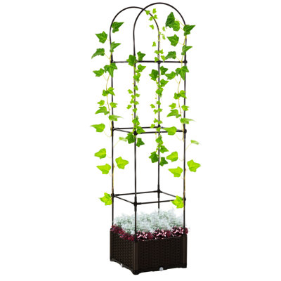 Outsunny Raised Garden Bed With Trellis