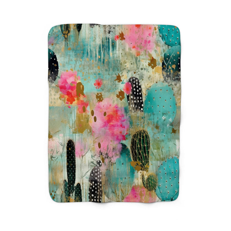  Couverture Bohemian Cactus Revival, Grand lit
