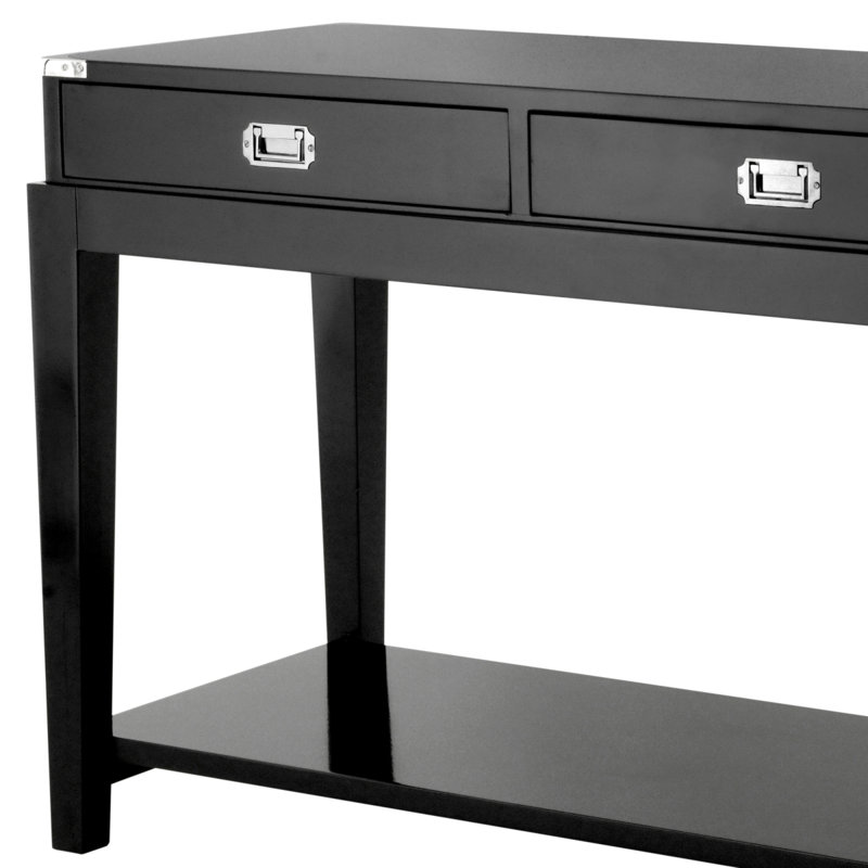 Military 64'' Console Table, Black