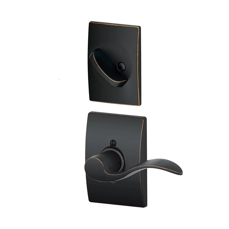 Century Inactive Interior Accent Lever Rosette Dummy Entry Set (Exterior Portion Sold Separately), Aged Bronze, Left Hand