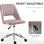 Chaise de bureau en velours rose, modèle, dossier moyen avec fonction de pivotement réglable à 360 ° pour un espace de travail florissant