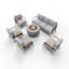Ensemble de conversation en osier / rotin pour 7 personnes avec coussins Patrice-349853303