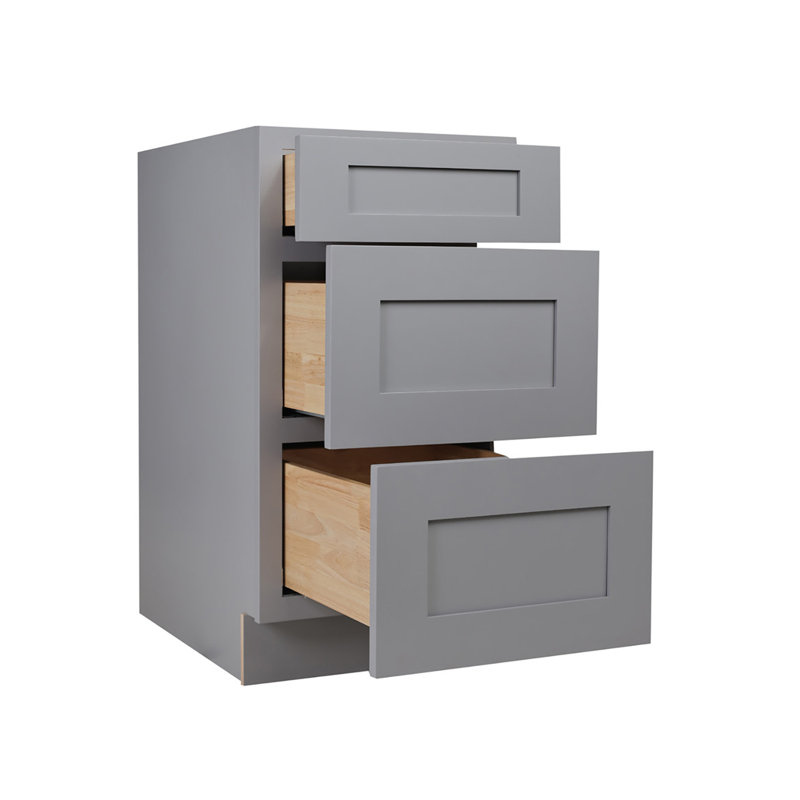 Base de meuble-lavabo 3 tiroirs gris Shaker
