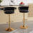 George Set of 2 Bar Stools with Woven Velvet Upholstered Backrest, Height Adjustable Counter Stools, Swivel Kitchen Stools for Kitchen Island, Bar, Black-483712909-525249085
