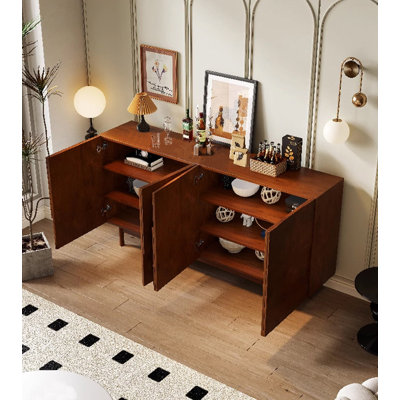 Vintage American-Style Shoe Cabinet with Unique-Shaped Doors