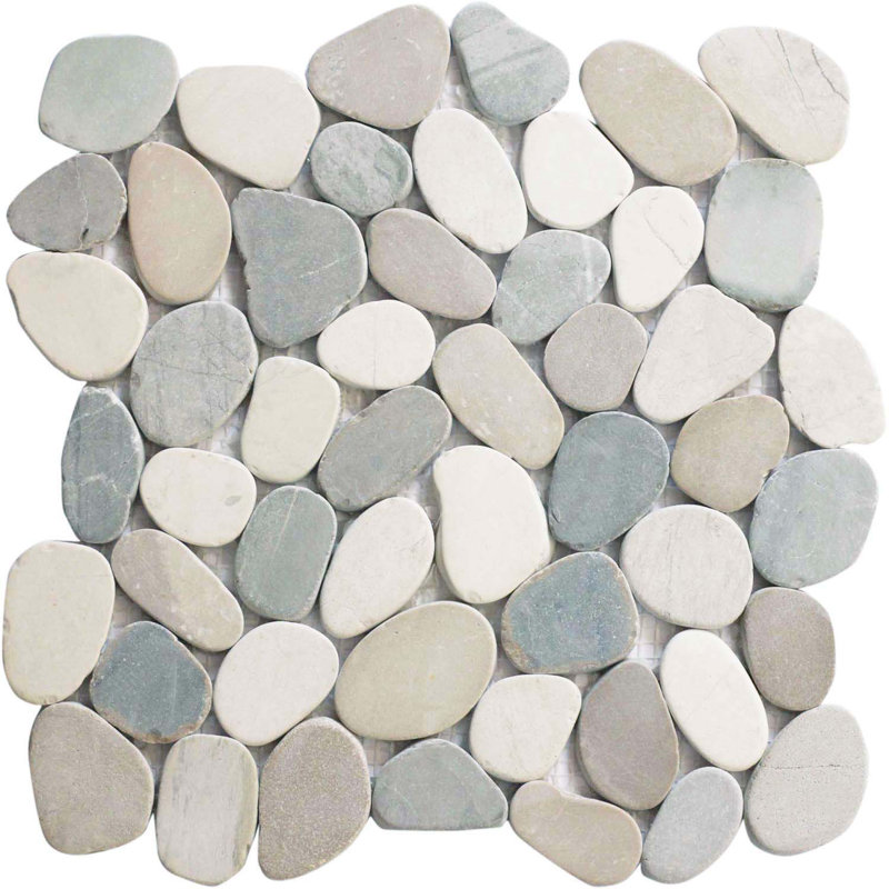 Hawaii 12" x 12" Natural Stone Pebbles Mosaic Wall & Floor Tile, Mix Blend