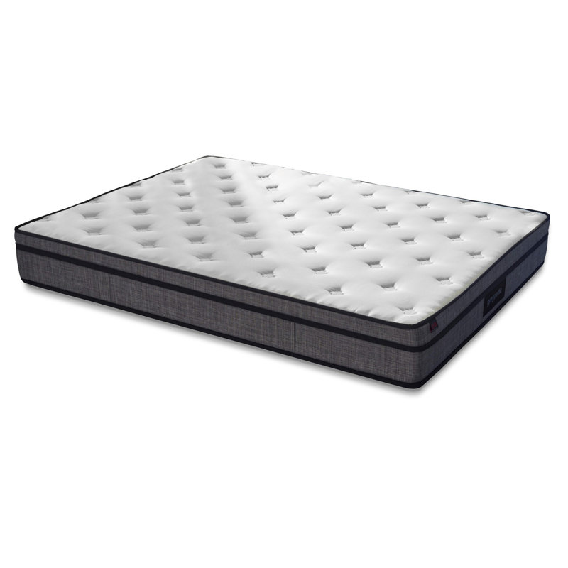 Ultra Firm & Firm Mattress, (55.1 x 74.8 x 10.6 inches) | Cotton Satin Fabric Cover, Multi Spring System, Hidden Padding | Comfortable Support for Restful Sleep | Elegant Black & White Design