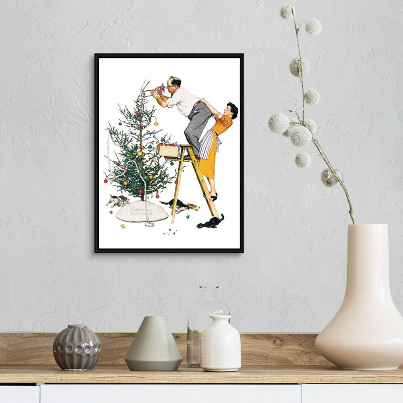 "Norman Rockwell", art mural sur toile, H 18 po x l 14 po x P 1,75 po, Cadre flottant noir