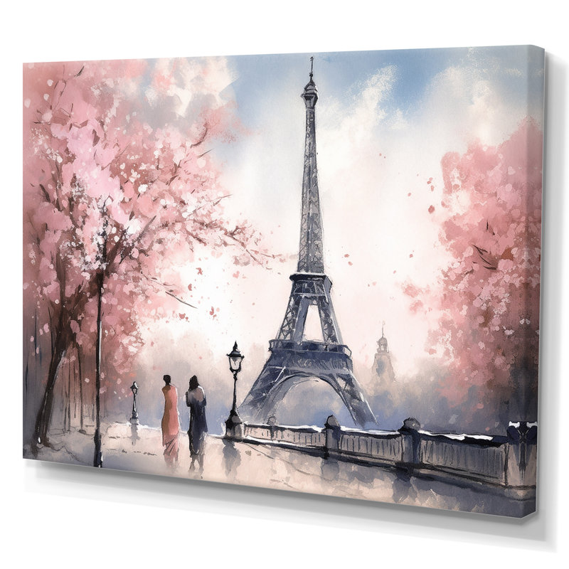 Art mural de la Tour Eiffel, France, Toile tendue, H 34 po x l 44 po x P 1,5 po