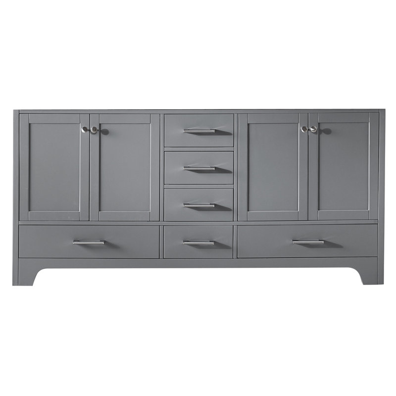 Base de meuble-lavabo double 72 po Cassel seulement, Gris taupe