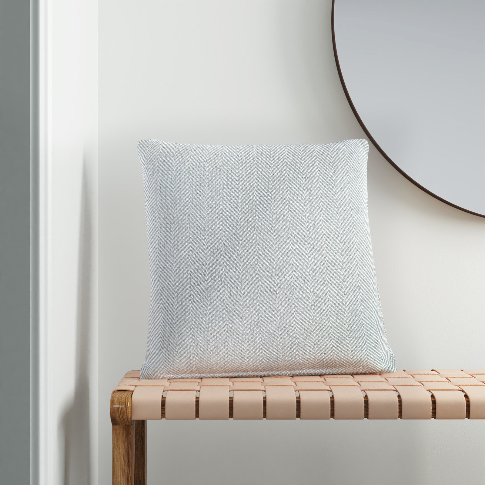 Orson Square Cotton Pillow Cover & Insert, Agate