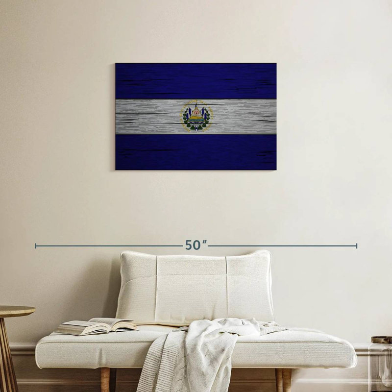 Drapeau Borges El Salvador, H 20 po x l 30 po