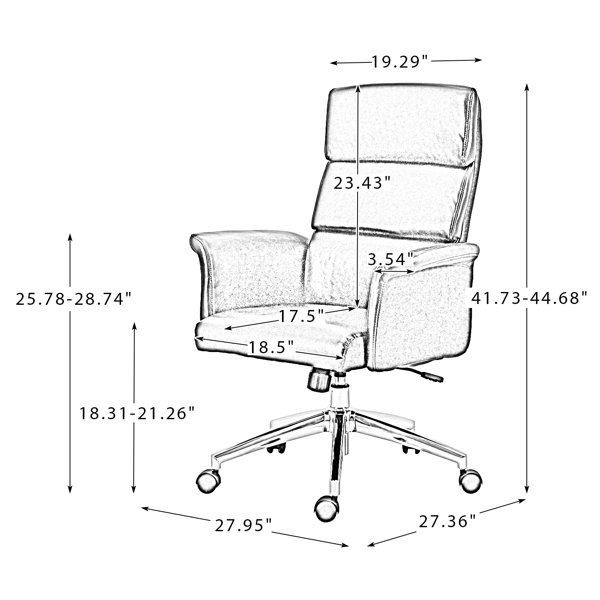 Renwick Adjustable Swivel Velvet Desk Chair for Home Office, Ivory