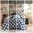 Modern Bedding Sets, Hypoallergenic Polyester Comforter, Checkered Style For Home