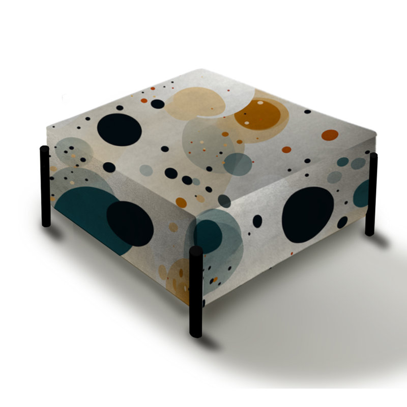 Industrial Chic Polka Dots Pattern - Polka Dots Large Square Ottoman