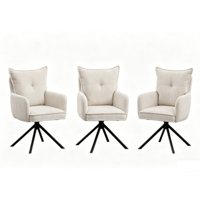 Buchhi Office Chair Chair Upholstered Armchair With High Backrest For Living Room, Dressing Room,Dining Room, Office(Set Of 3)
