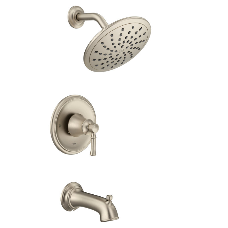 Moen Dartmoor Pressure Balance Tub and Shower Faucet with Lever Handle, Brushed Nickel