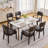 Faux Leather Upholstered Solid Wood Dining Chair With Arms-518085331