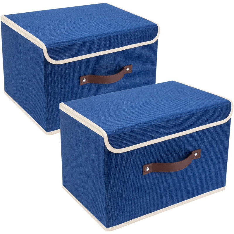 Breakwater Bay Fabric Bin, Blue