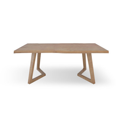 Brown Rectangular Solid Wood Dining Table