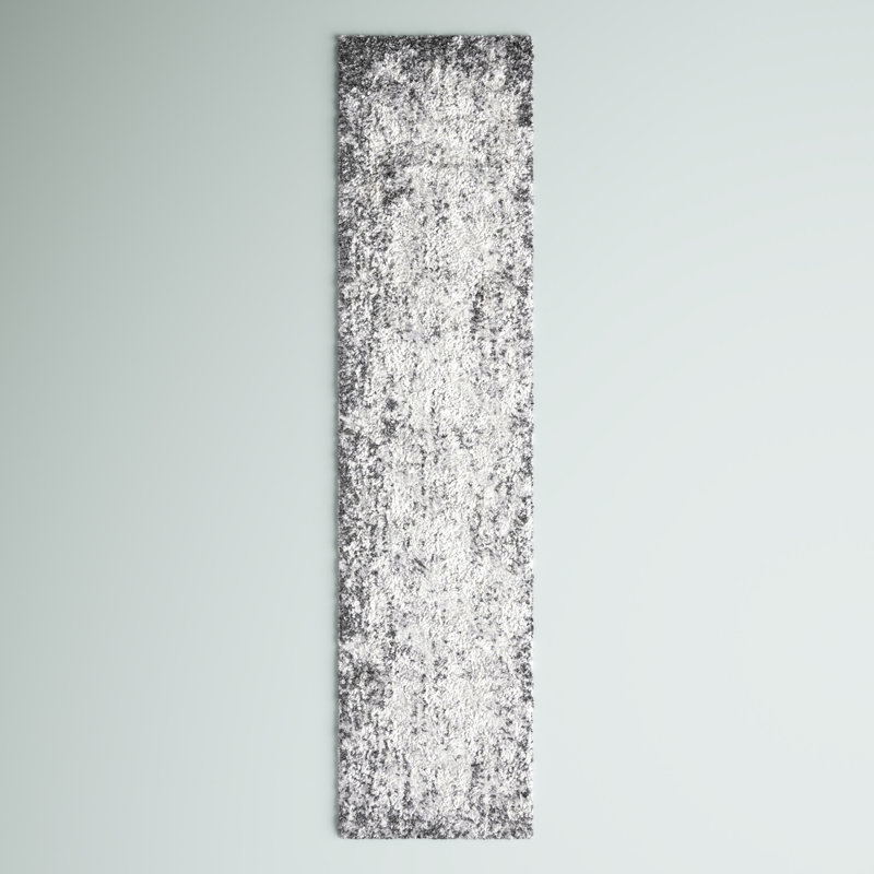 Mena Abstract Gray/Ivory Area Rug, Runner 2'2" x 9'