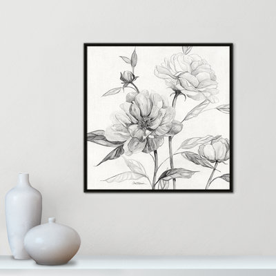 «Linen Peony S croquis I» par Carol Robinson - reproduction sur toile flottante