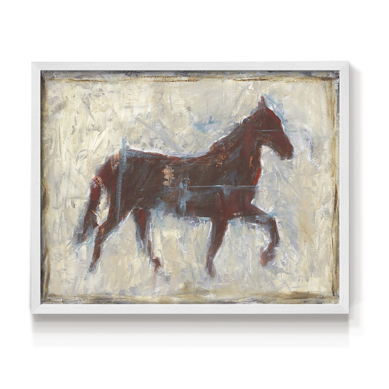 Iron Equine II - Reproduction encadrée - Restickable, H 8 po x l 10 po, Blanc