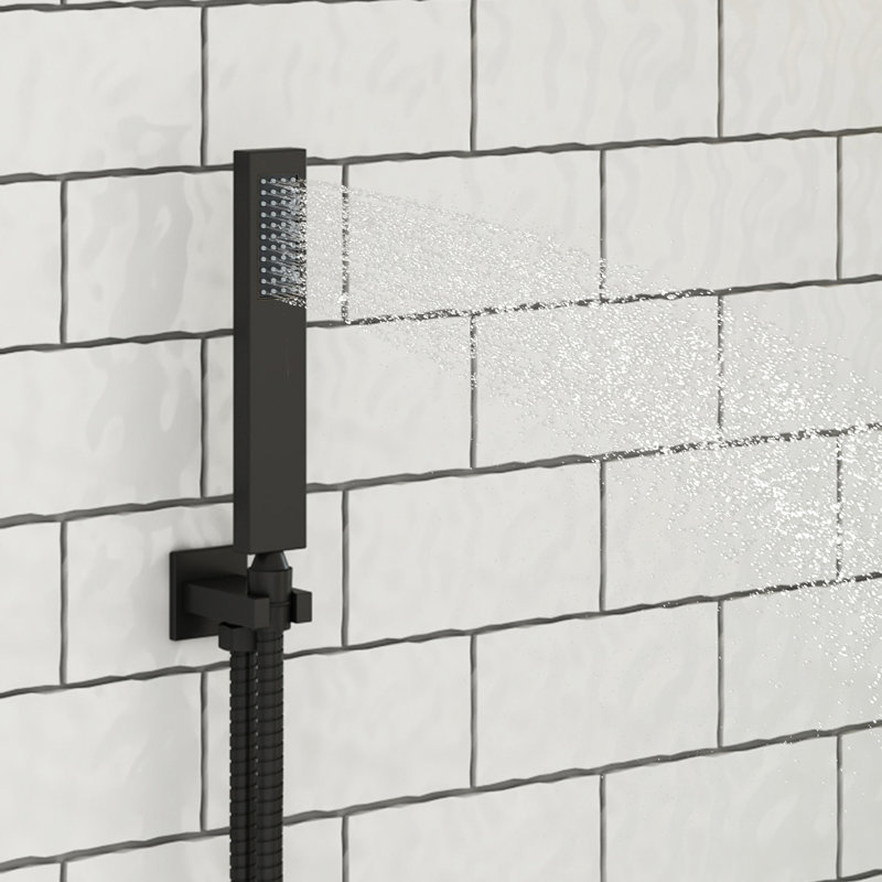 Rainfall Symphony Dual Shower Head Pressure-Balanced Complete Shower System with Digital Display, Matte Black
