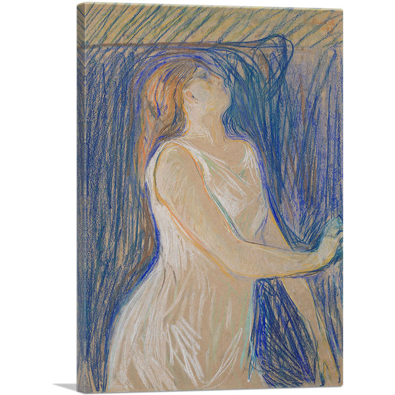 «Ketch of the Model Posing 1893» par Edvard Munch, reproduction d'art sur toile tendue, H 18 po x l 12 po x 1,5 po