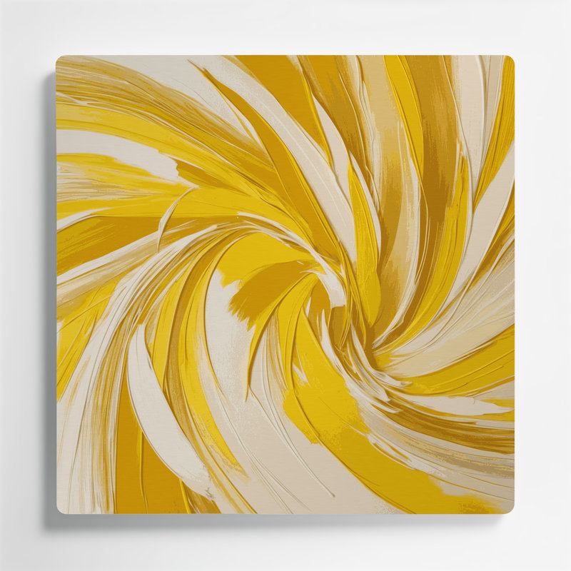 «Lyrical Abstraction 39», art mural en métal beige, H 12 po x l 12 po