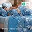 Couvre-lit Literie Floral - édredon réversible à motif floral bleu, couvre-lit léger et matelassé en microfibre-124979666