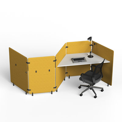 YTElantivo 2 Person Honeycomb Cubicle Workstation with Privacy Panels and Cable Management
