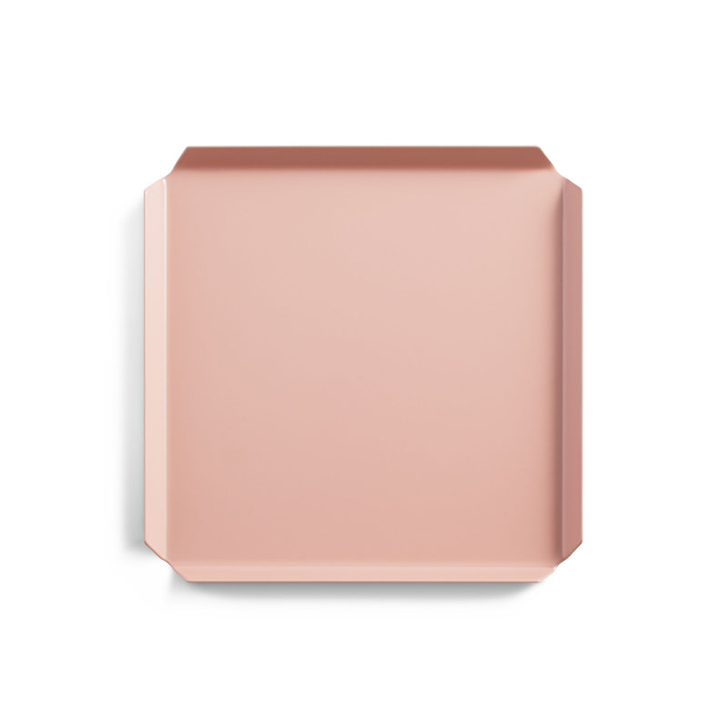 Powder Coated Steel Decorative Tray, Orange/Pink/White