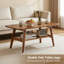 Table basse Mid-Century moderne avec coins arrondis et tablette de rangement-1271255405