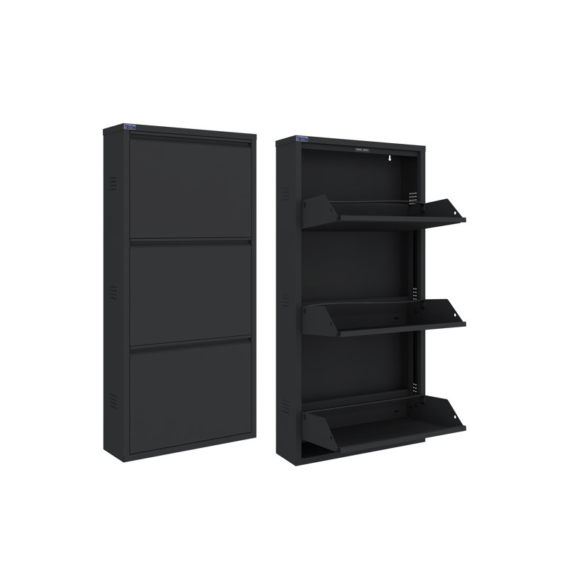 Armoire de rangement pour chaussures 6 paires, Gris foncé